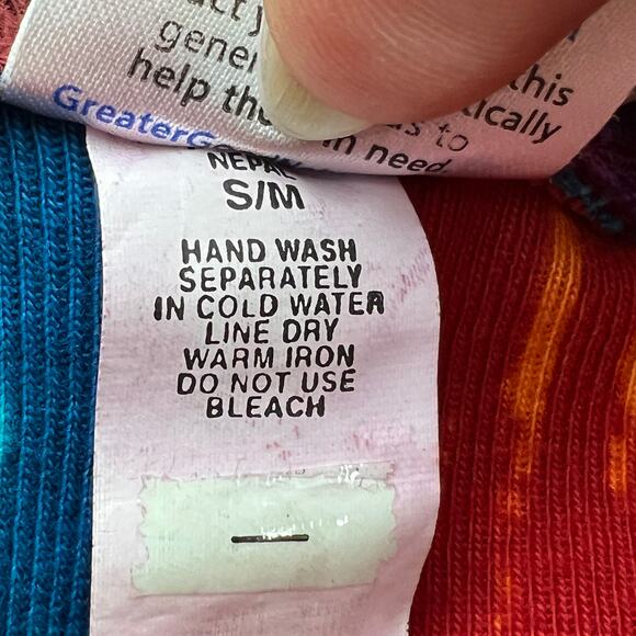 Greater Good Network Patchwork Boho 100% Cotton Hoodie Full Zip Size S/M - Picture 7 of 8